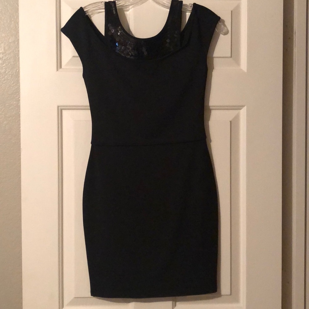 Armani Exchange Little Black Dress Sequin Detail